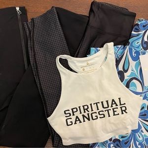 3 leggings, one top! XS Kira Grace NWT leggings.  XS SG NWT sports bra, so cute!